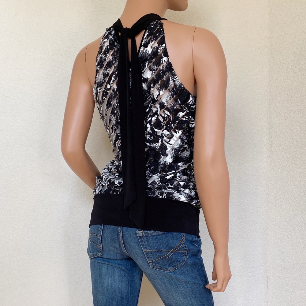 HEART SOUL ❤️❤️❤️ BLACK AND WHITE RUFFLE TOP - Picture 5 of 7